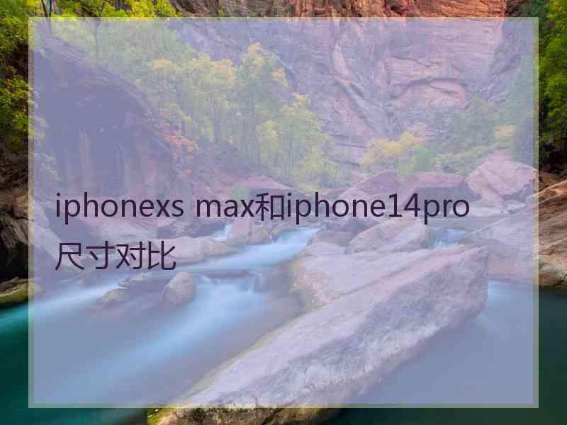 iphonexs max和iphone14pro尺寸对比