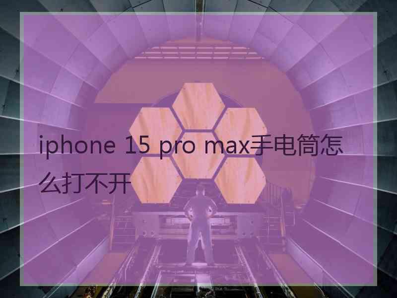 iphone 15 pro max手电筒怎么打不开