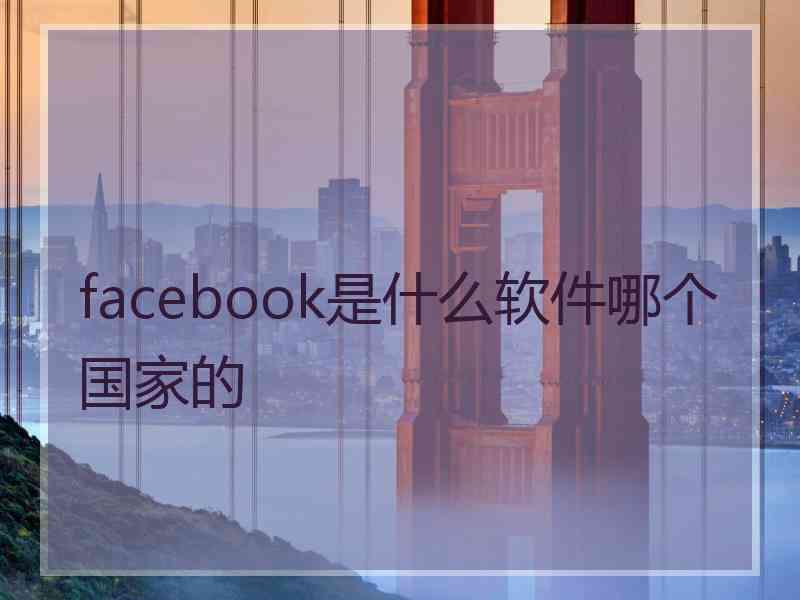 facebook是什么软件哪个国家的