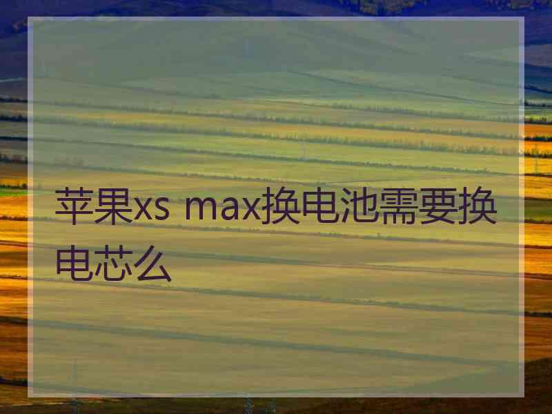 苹果xs max换电池需要换电芯么