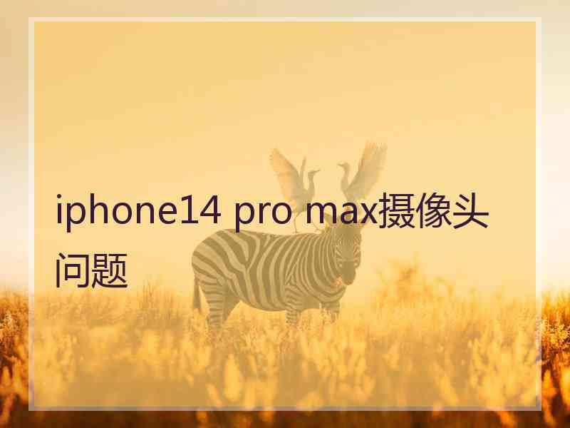 iphone14 pro max摄像头问题