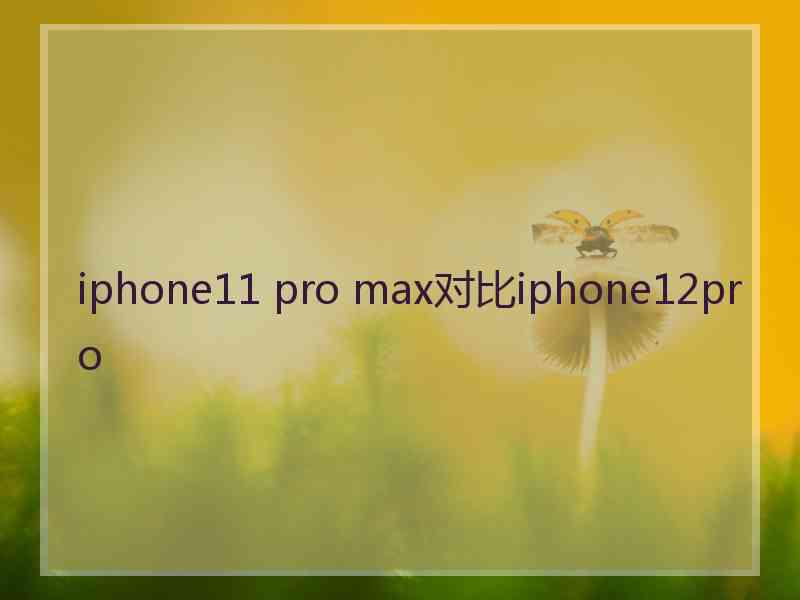 iphone11 pro max对比iphone12pro