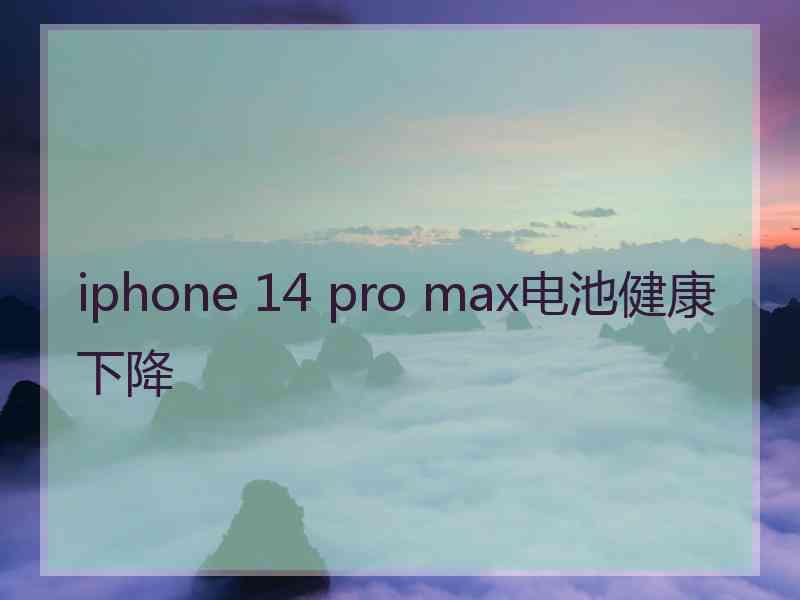 iphone 14 pro max电池健康下降