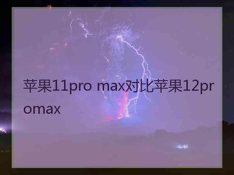 苹果11pro max对比苹果12promax