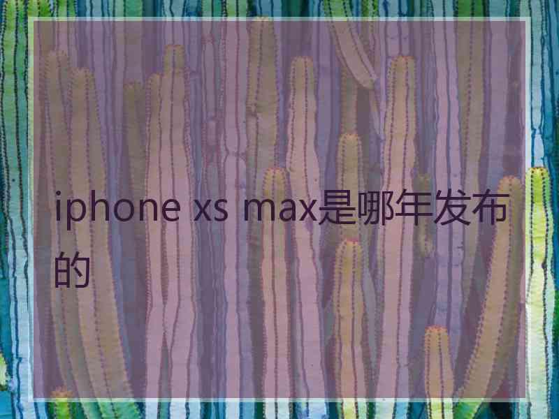 iphone xs max是哪年发布的