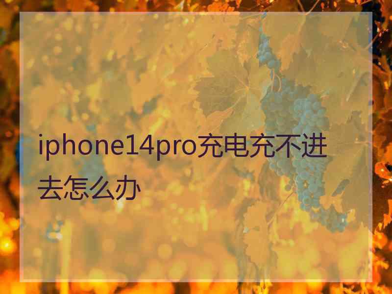 iphone14pro充电充不进去怎么办