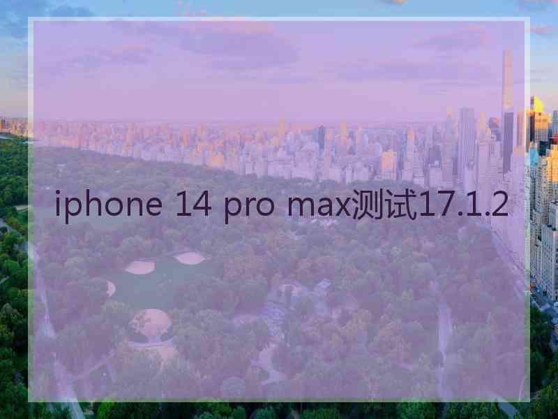 iphone 14 pro max测试17.1.2