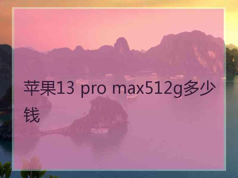 苹果13 pro max512g多少钱