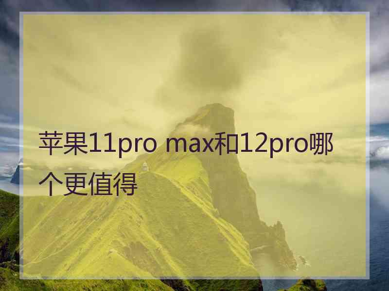 苹果11pro max和12pro哪个更值得