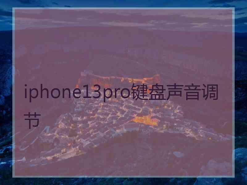 iphone13pro键盘声音调节