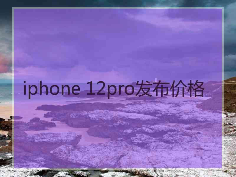 iphone 12pro发布价格