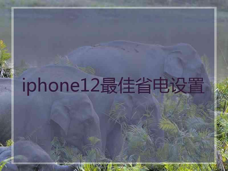 iphone12最佳省电设置