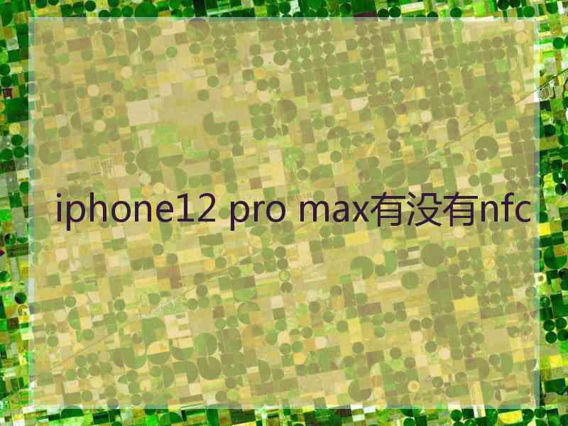 iphone12 pro max有没有nfc