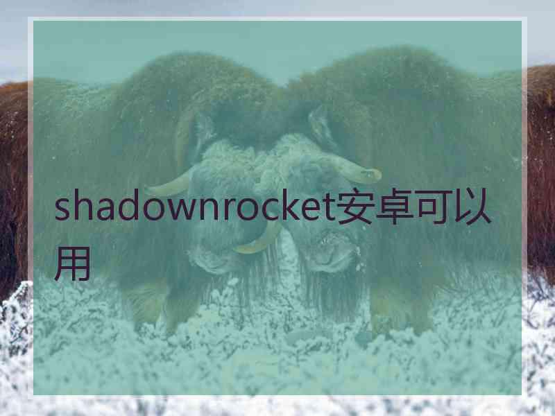 shadownrocket安卓可以用