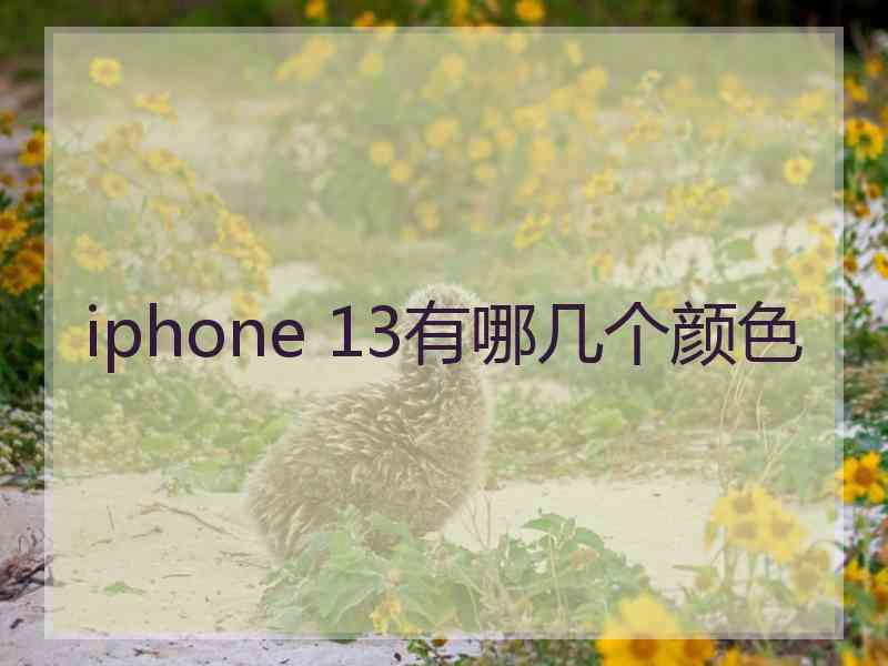 iphone 13有哪几个颜色