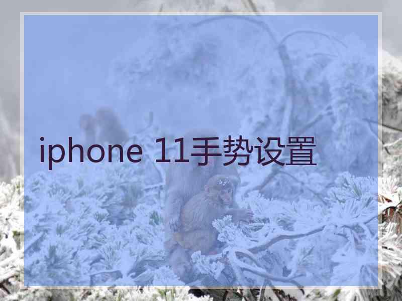 iphone 11手势设置