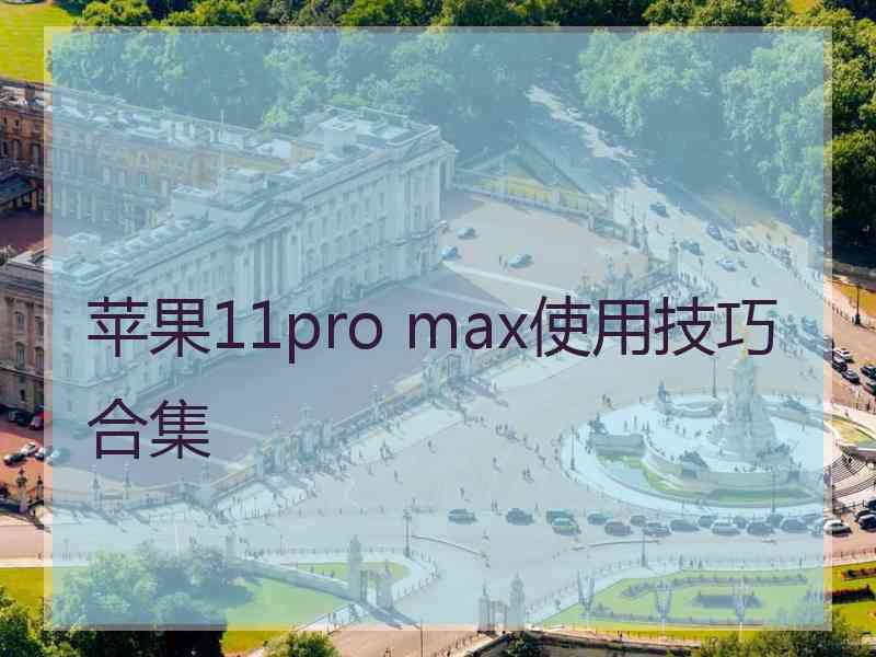 苹果11pro max使用技巧合集