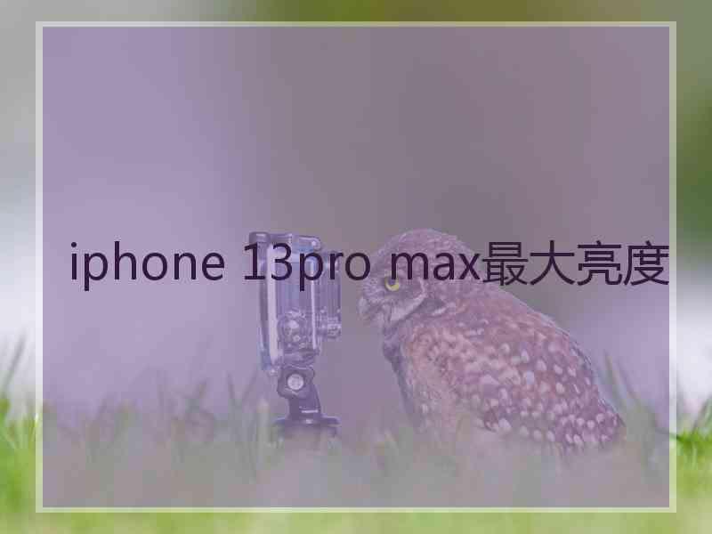 iphone 13pro max最大亮度