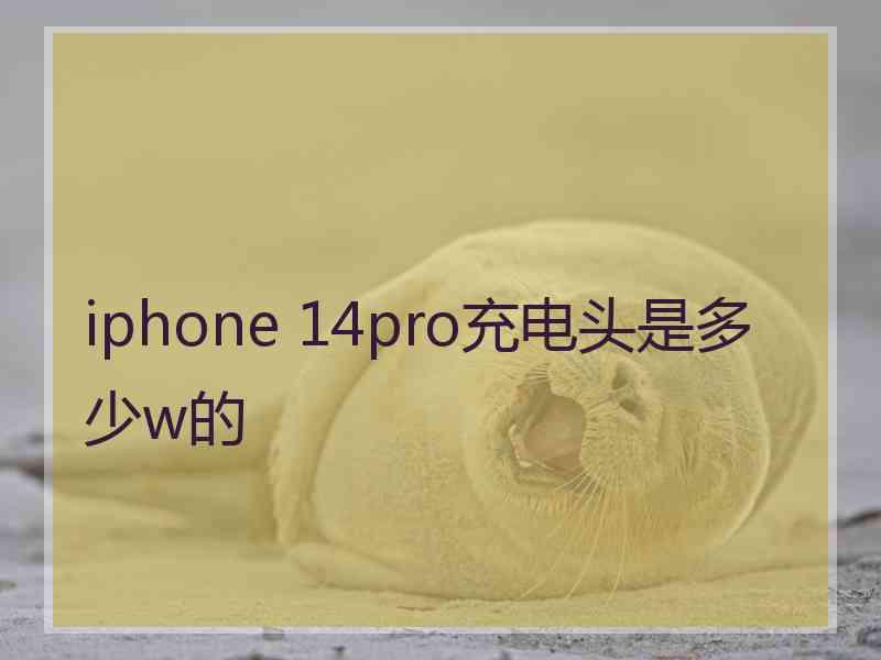 iphone 14pro充电头是多少w的