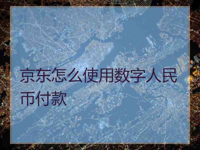 京东怎么使用数字人民币付款