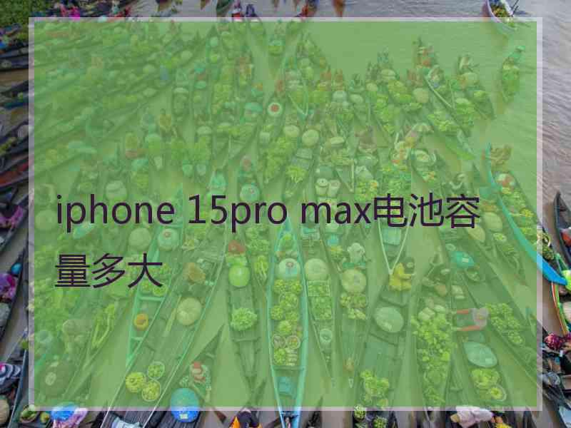 iphone 15pro max电池容量多大