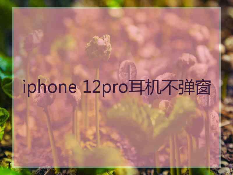 iphone 12pro耳机不弹窗