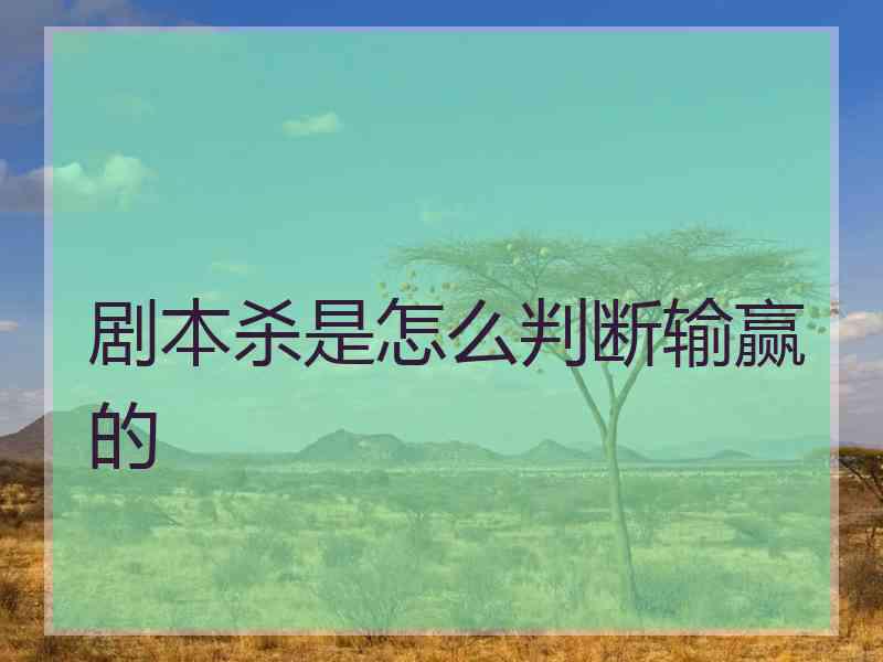 剧本杀是怎么判断输赢的