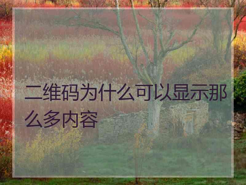 二维码为什么可以显示那么多内容