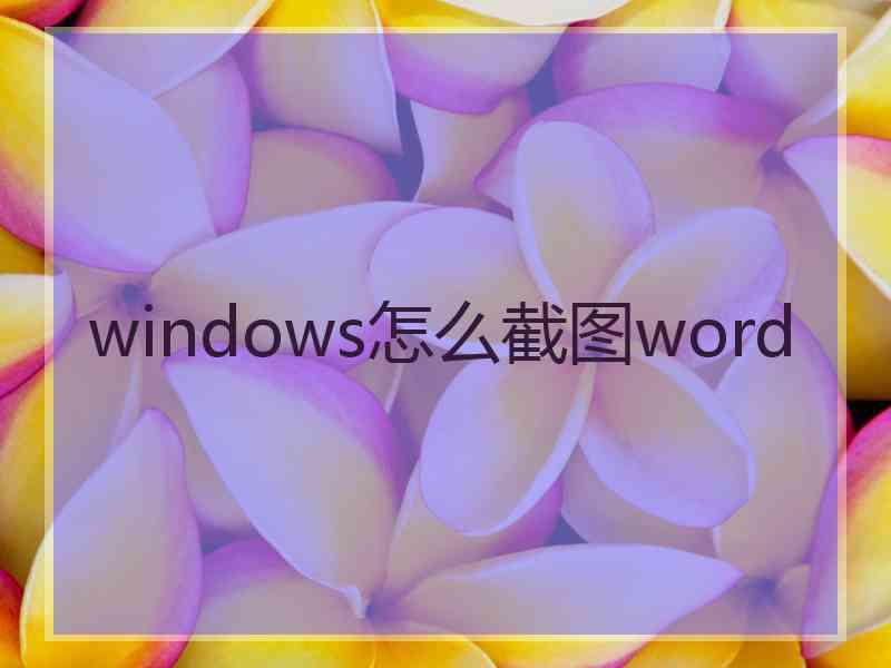 windows怎么截图word