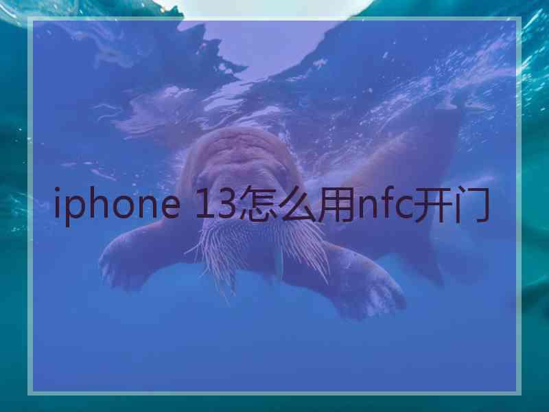 iphone 13怎么用nfc开门