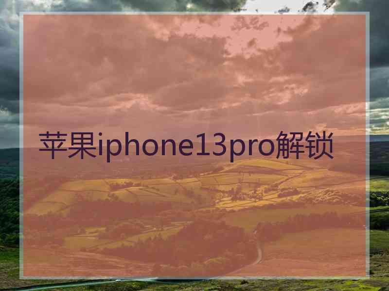 苹果iphone13pro解锁