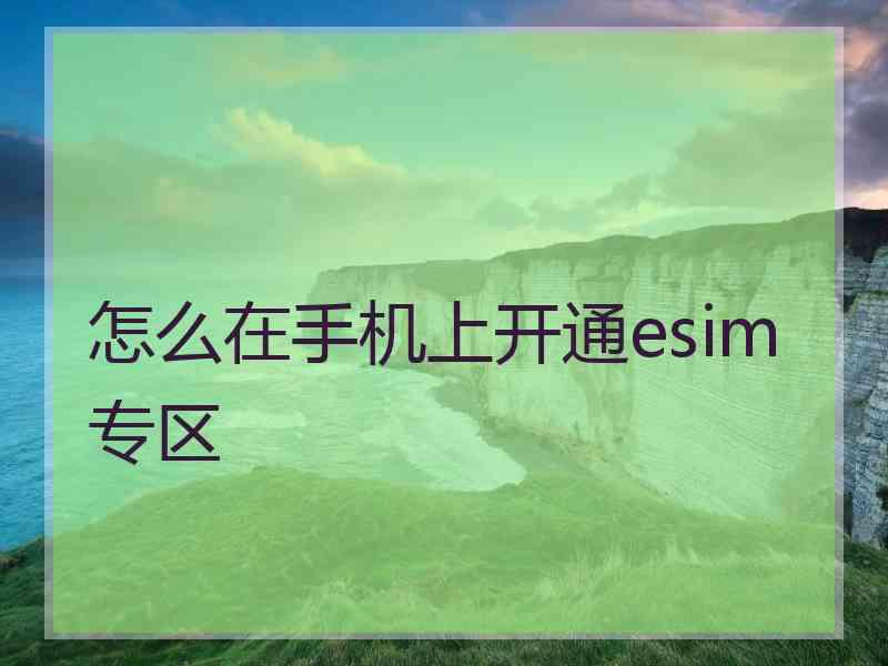 怎么在手机上开通esim专区