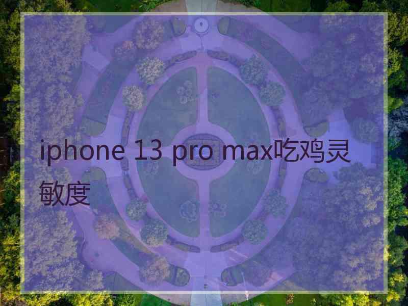 iphone 13 pro max吃鸡灵敏度