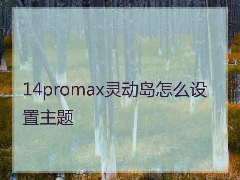 14promax灵动岛怎么设置主题