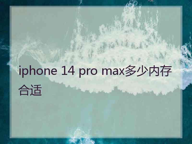 iphone 14 pro max多少内存合适