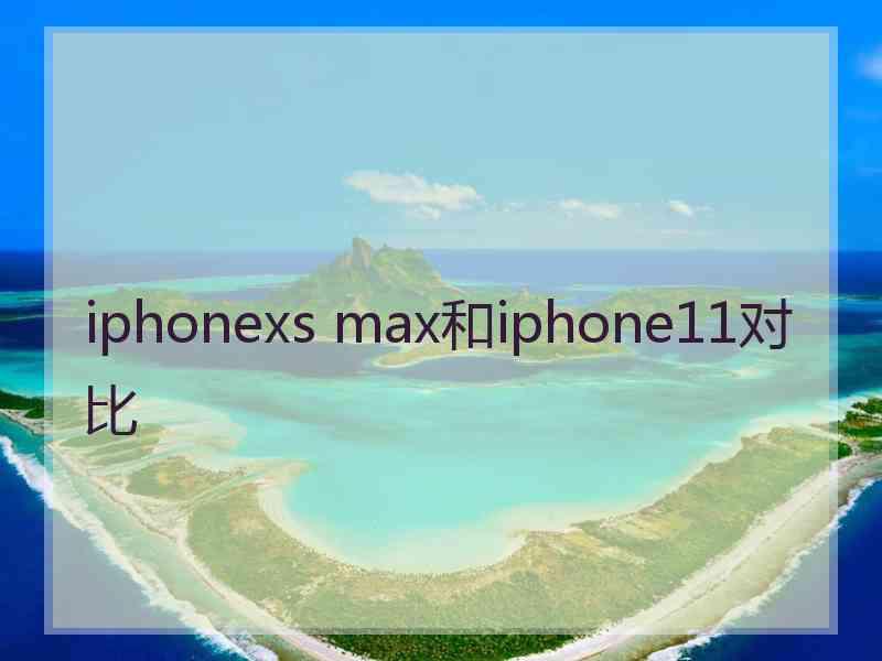 iphonexs max和iphone11对比