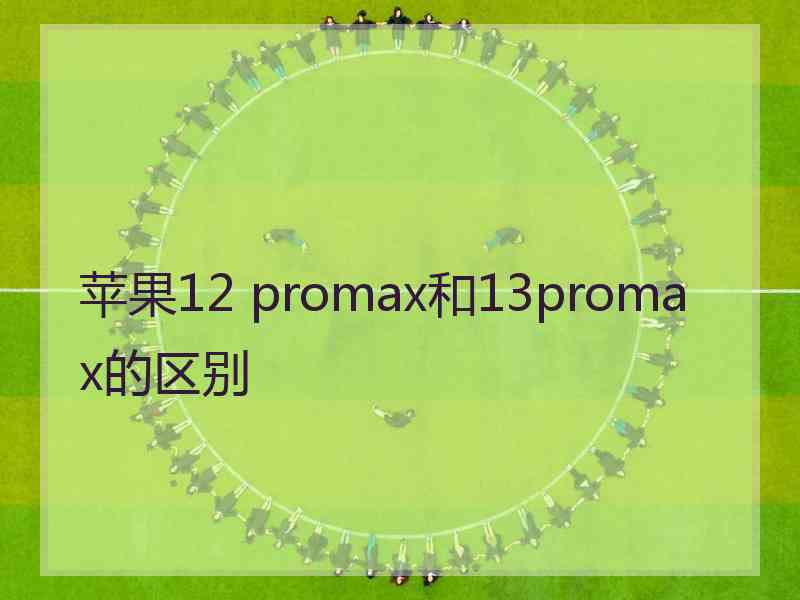 苹果12 promax和13promax的区别