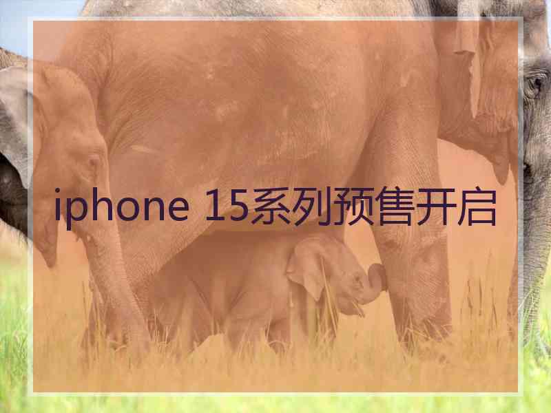 iphone 15系列预售开启