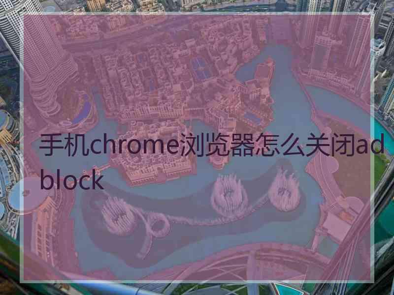 手机chrome浏览器怎么关闭adblock