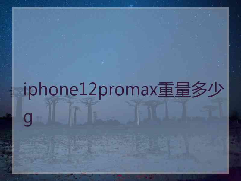 iphone12promax重量多少g