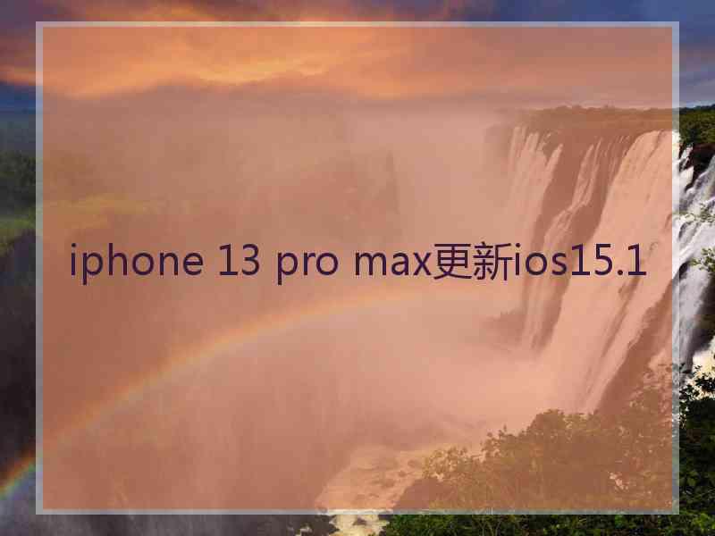 iphone 13 pro max更新ios15.1