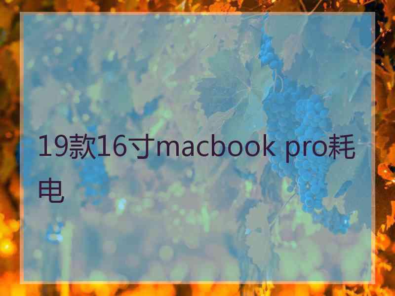 19款16寸macbook pro耗电