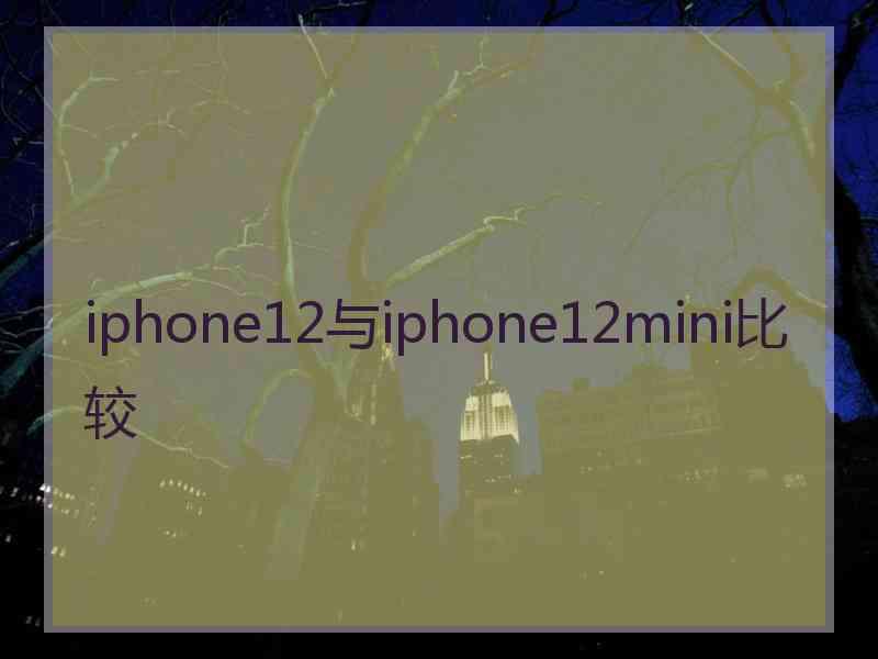 iphone12与iphone12mini比较