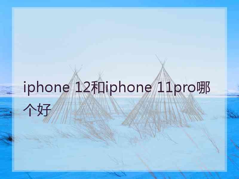 iphone 12和iphone 11pro哪个好