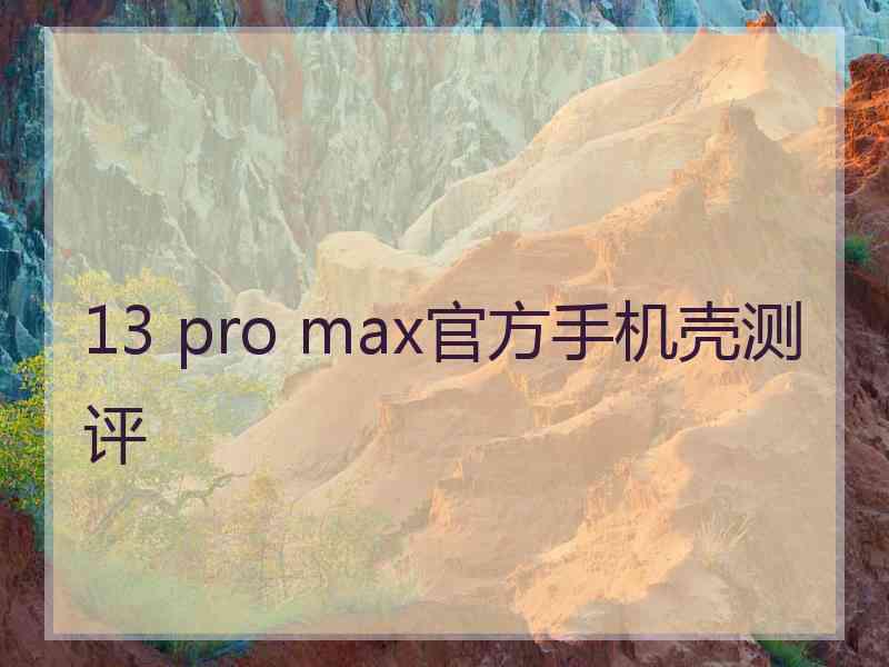 13 pro max官方手机壳测评