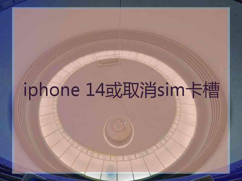 iphone 14或取消sim卡槽