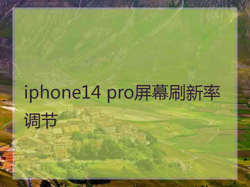 iphone14 pro屏幕刷新率调节