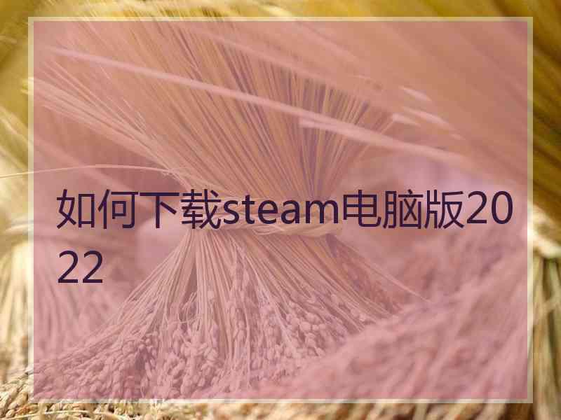 如何下载steam电脑版2022