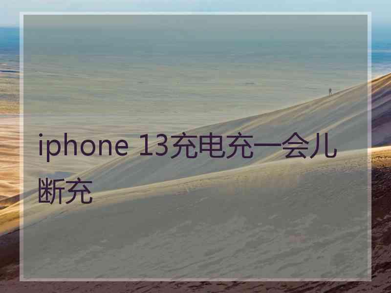 iphone 13充电充一会儿断充