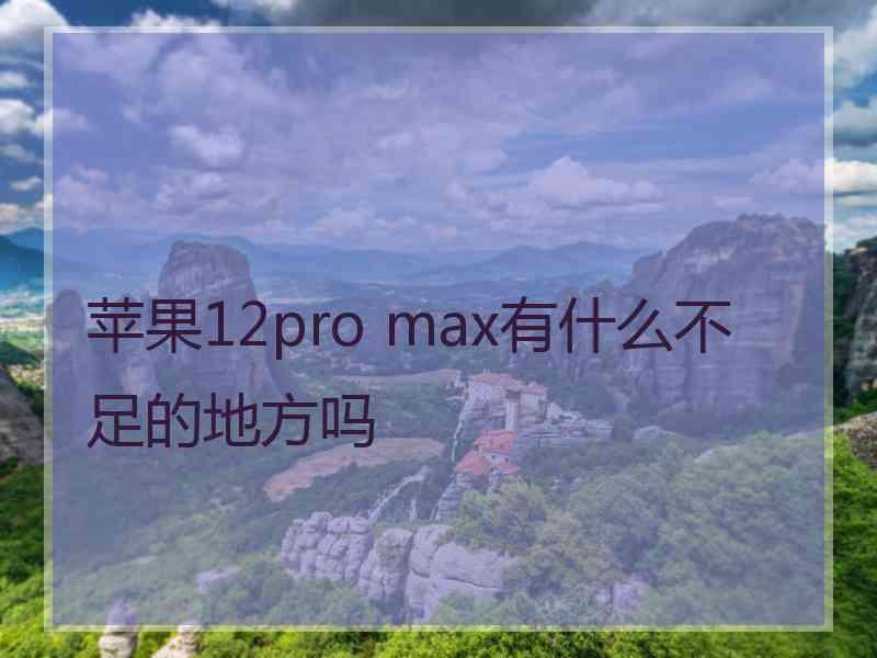 苹果12pro max有什么不足的地方吗